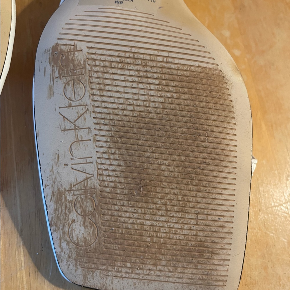 Calvin Klein Millie Ankle Strap Sandal in White. - Picture 10 of 15